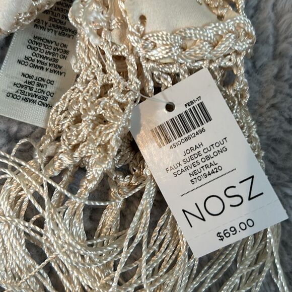 NWT Chicos fancy wrap - faux suede and crochet - BohoGlam dreams - Picture 5 of 5